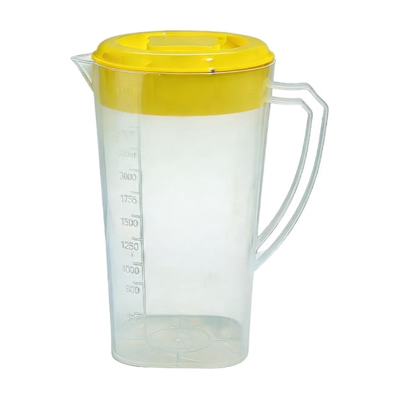74 oz High-Volume Beverage Pitcher for Refrigerator, Transparent Cold Brew Pot with Sturdy Handle for Fruit Tea and Lemonade, Yellow