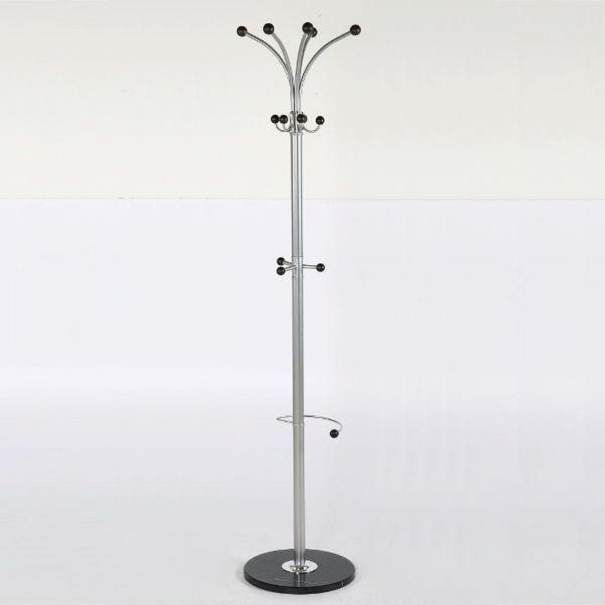 74" x 15" Metal Tube & Marble Base, Fountain Coat Rack