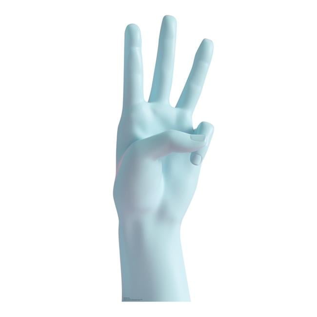 74 x 26 Inch Light Blue Cardboard Hand Cutout