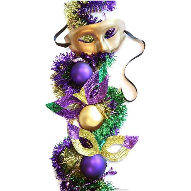 74'' Multicolor Mardi Gras Party Masks Cardboard Standup