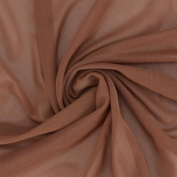 74"x3.3 Yards Brown Polyester Mesh Fabric Stretchy Breathable DIY Crafts Brown