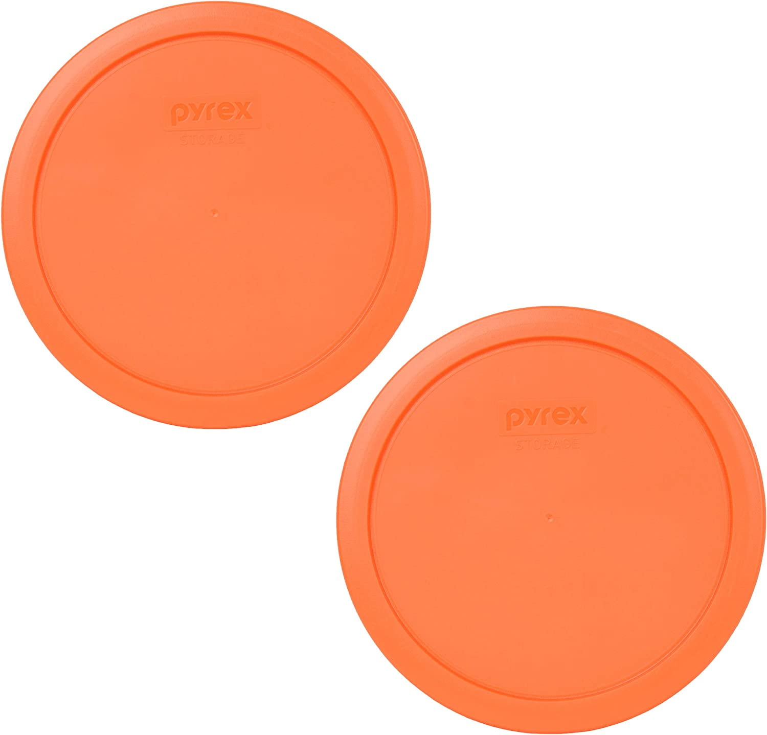 7402PC 6/7 Cup Orange Round Plastic Food Storage Lid 2 Pack
