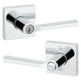 thumbnail image 1 of Kwikset Lisbon Square Keyed Entry Lever Door Handle Set with Smartkey Polished Chrome, 1 of 6
