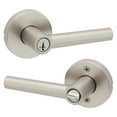 thumbnail image 1 of Kwikset Milan Round Keyed Entry Lever Doorknob with Smartkey Satin Nickel, 1 of 7