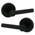 thumbnail image 1 of Kwikset Milan Round Keyed Entry Lever Doorknob with Smartkey Matte Black - Contains 2 Levers, 1 of 7