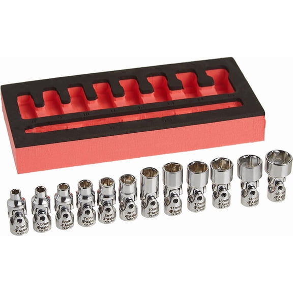7412 12-Piece 1/4" Drive Flex Socket Set - 6 Point - Metric