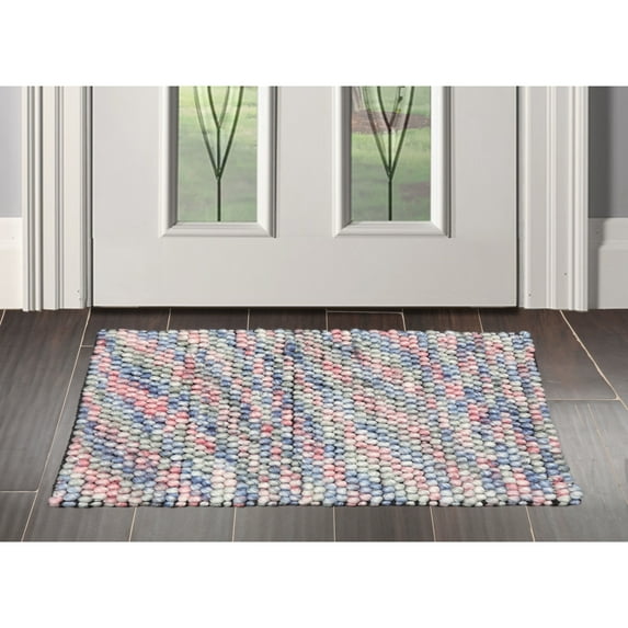 7413 Hand Made Pink Polyester Modern & Contemporary Oriental Area Rug - 2' x 3'