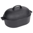 7418 12qt Cast Iron Oval Roaster Features Domed Cast Iron Lid Perfect