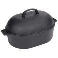 7418 12qt Cast Iron Oval Roaster Features Domed Cast Iron Lid Perfect