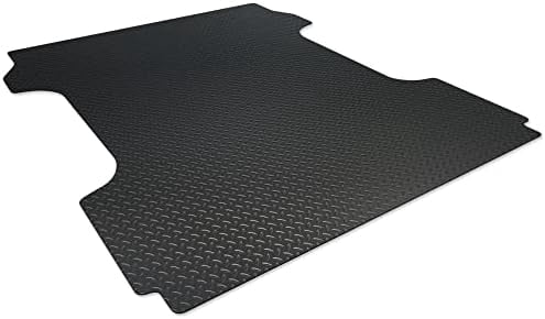 Rubber Truck Bed Mat For 2022-2024 Ford Maverick 4.5 Ft Bed - Black Diamond Plate, Anti-Slip - View #2