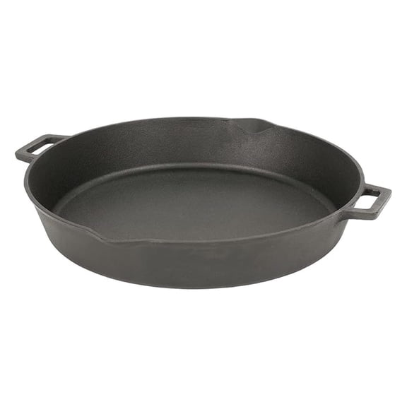 7439 16-in Cast Iron Double-Handled Skillet w/Pour Spouts Features Large Loop Handles Perfect For Breakfast Roast Pan Frying Sauting and Baking