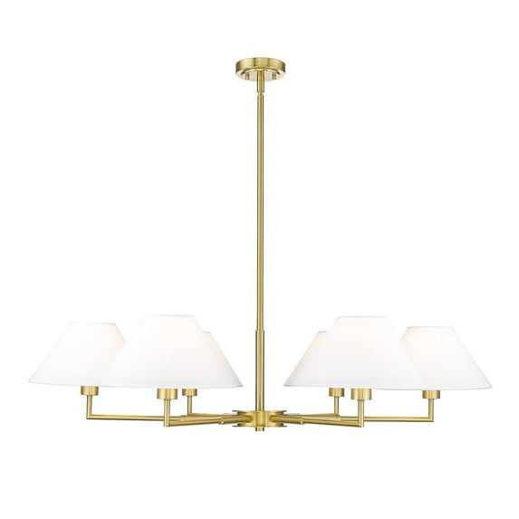 744-44R-LG-Z-Lite-Leila - 6 Light Chandelier In Modern Style-10.75 Inches Tall and 44 Inches Wide-Luxe Gold Finish