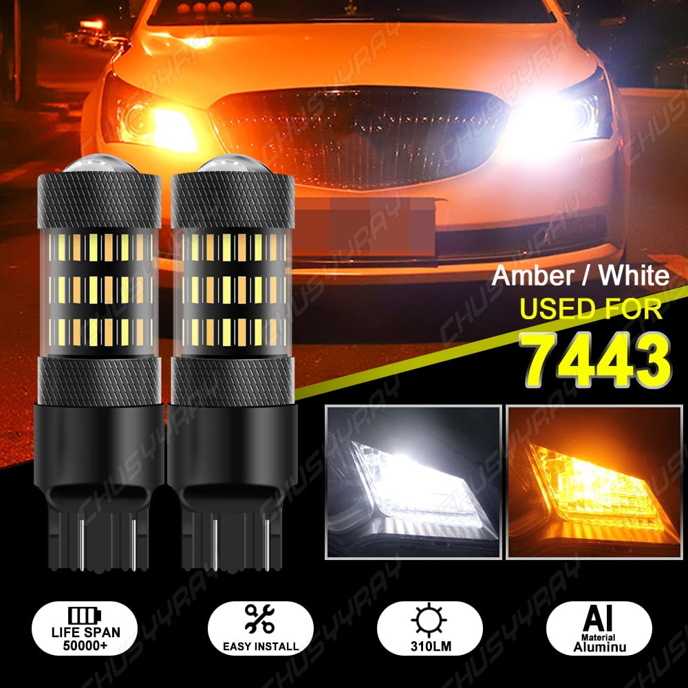  1797 T20 7440 LED Turn Signal Lights Bulbs W21W WY21W Amber  Yellow Error Free No Anti Hyper Flash Tail Lamps Front Rear Replacement  Bright Chrome Invisible 3014SMD 12V 21W 2 Pack 