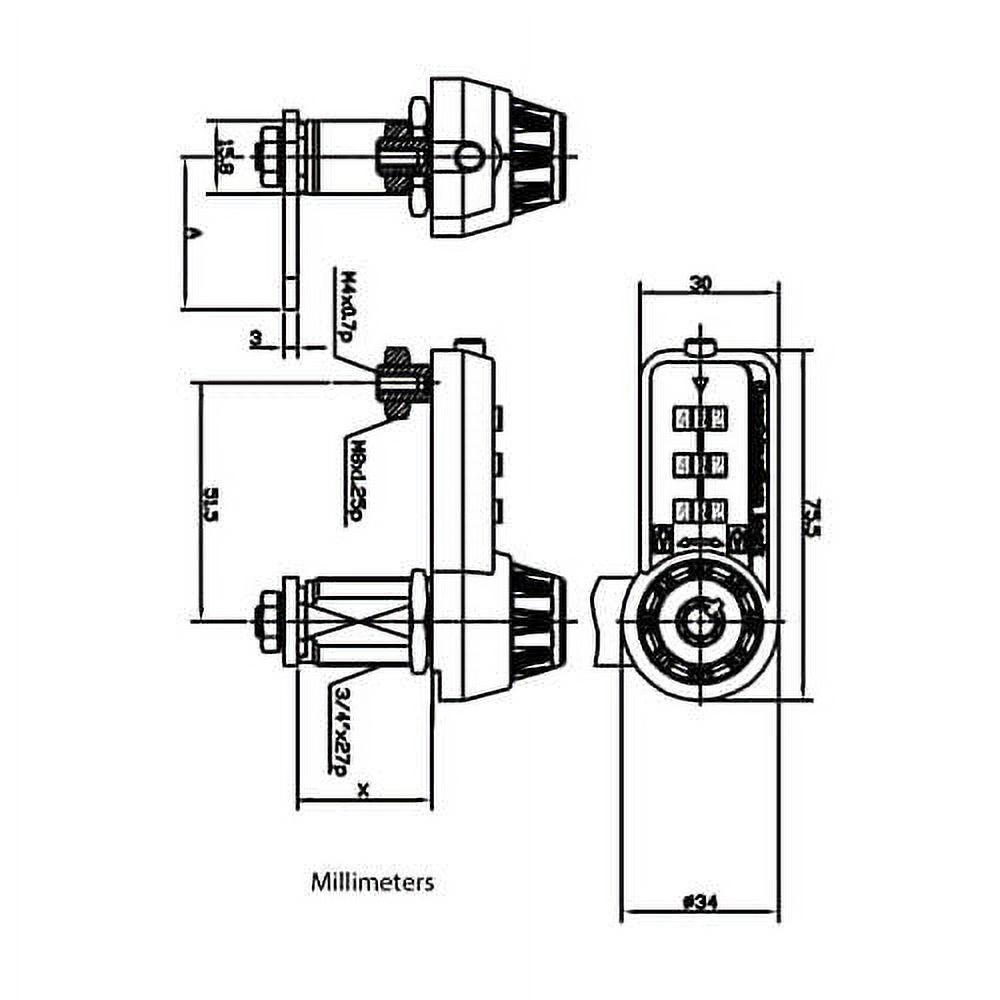 7440M & Keys Combination Cam Lock With Master Key Override