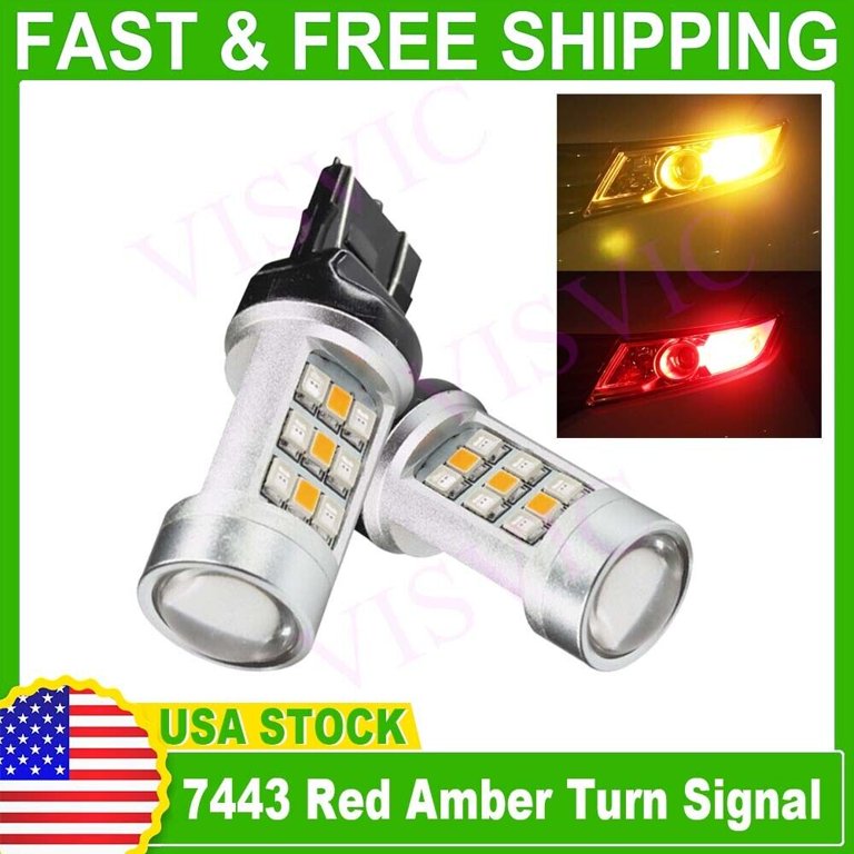 7443 7440 CANBUS LED Amber Yellow Front Turn Sgnal Parkng DRL Lght