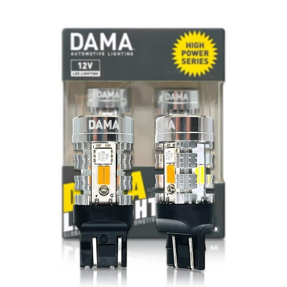 7443: DAMA High Power White Amber Switchback LED Bulbs w/ CANbus | Pack of 2