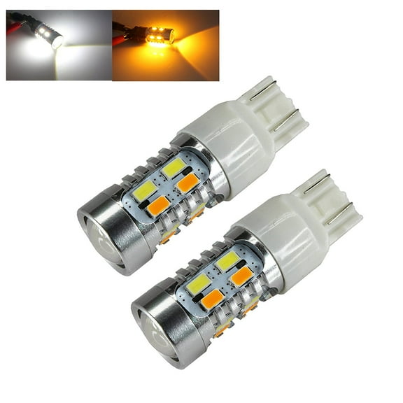 7443 White Amber Yellow Switchback High Power LED Turn Signal/Brake/Tail/Reverse/Parking Light Bulbs (7443)