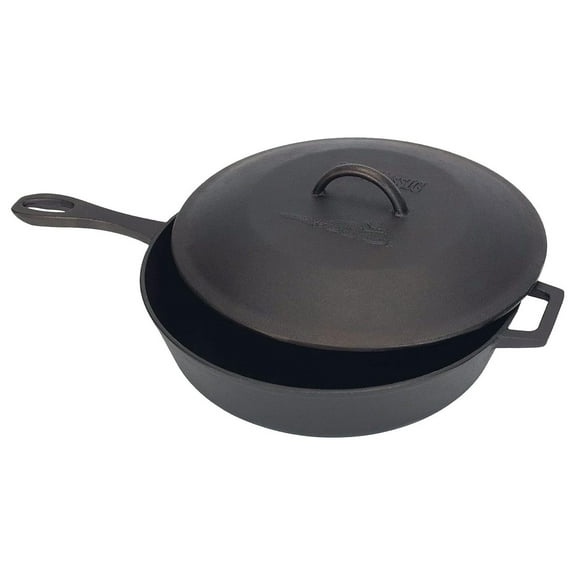 7445 5-qt Cast Iron Covered Skillet w/ Domed Self-Basting Lid Features w/ Helper Handle Perfect For Searing & Braising Baking Pies & Cobblers