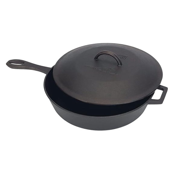 7445 5-qt Cast Iron Covered Skillet w/ Domed Self-Basting Lid Features w/ Helper Handle Perfect For Searing & Braising Baking Pies & Cobblers