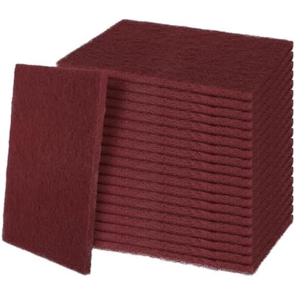 7447 General Purpose Scrub Pad, 20 count Abrasive Scrub Pad, Maroon Brite Pads for Prep, Scuffing, Scouring, Sanding, Adhesion Scratch