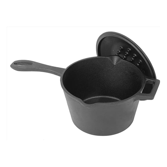 7448 2.5-qt Cast Iron Covered Sauce Pot Features Self-Basting Domed Lid Perfect For Reducing Sauces Simmering Soups or Boiling Eggs