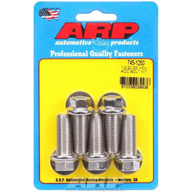 ARP S/S Bolt Kit - 6pt (5) 1/2-20 x 1.250 ARP S/S Bolt Kit - 6pt (5) 1/2-20 x 1.250