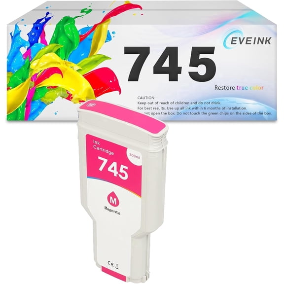 745 Ink Cartridge Compatible with 745 Magenta Ink Cartridge (F9K01A) Work for DesignJet Z2600 Z55600 Postscript Printers 300ml