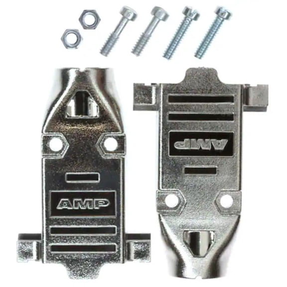 745854-1 Connector 9 Position Two Piece Backshell Silver 180 Shielded
