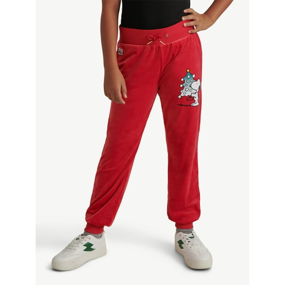 Justice x Snoopy Girls Velour Jogger, Sizes XS - XLP