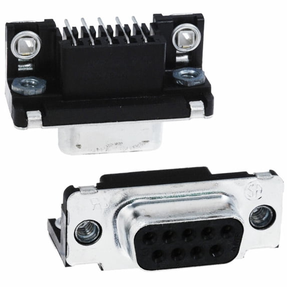 747844-3, 5747844-3 D-Subminiature Connector SKT 9 POS 2.74mm Solder RA Thru-Hole 9 Terminal 1 Port