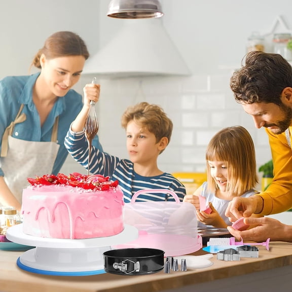 748 Pcs Cake Decorating Kit with 3 Springform Pans, Turntable, Carrier & Tips for Beginners