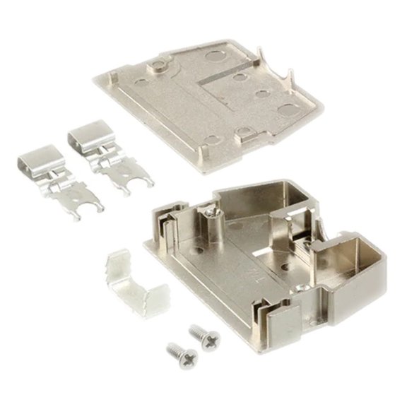 749193-2 Connector 50 Position Two Piece Backshell Silver 180 Shielded