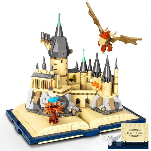 749PCS Magic Castle Book Building Blocks Set,Medieval Castle Model with Owl & Tower, Easy Assembly, Desktop Home Decor Collectible Gift for Kids Adults