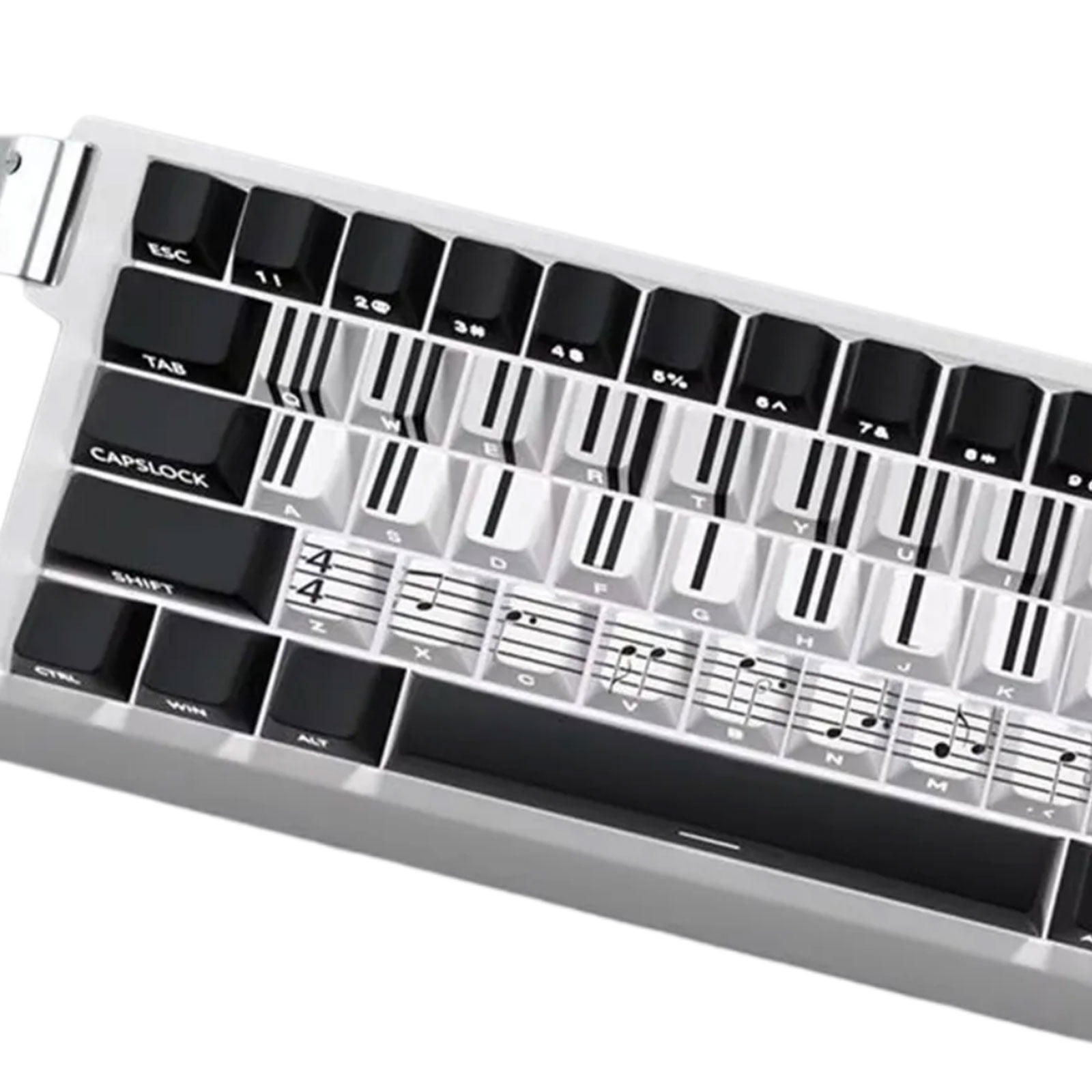 74Key Side Print Backlit Keycap Set Piano Key Theme Transparents for 60 61 65 67 68 Gaming Keyboards Keycap