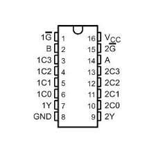 74LS153 Dual 4-Input Multiplexer (2 pack) - 74LS153