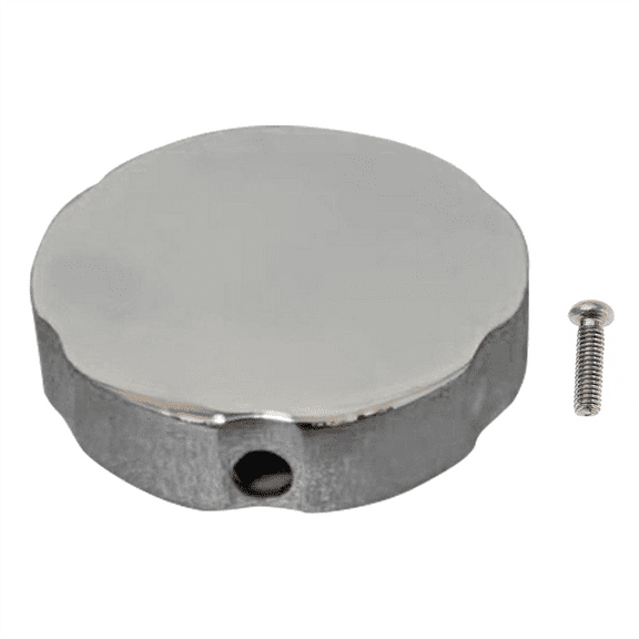 74Mm Bathtub Rotating Knob Zinc Alloy Chrome Overflow Prevention Bath Control Knob With Classic Round Shape And Indented Grip