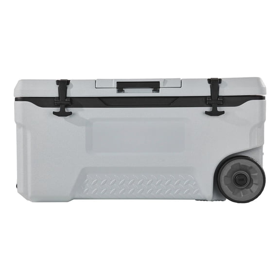 74QT wheeled refrigerated box, lightweight hard shell insulated box with ice box handle, cup holder, camping picnic car refrigerated box