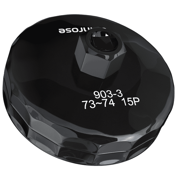 74mm 15 Flutes Oil Filter Wrench, 74mm Oil Filter Removal Tool for 1/2-Inch Drive, Heavy Duty Alloy Steel Oil Filter Cap Wrench for GM, Chrysler, Chevy Silverado 4.3L / Equinox 1.5L