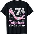 thumbnail image 1 of 74th Birthday Shirts For Women, 74 And Fabulous Since 1949 T-Shirt, 1 of 3