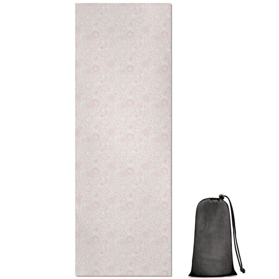 74x26 Inch Yoga Towel, Sweat Absorbent Non-Slip Mat for Hot Yoga, Pilates & Fitness,Butterfly Floral Fantasy Light Blue Pattern