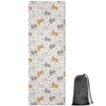 thumbnail image 1 of 74x26 Inch Yoga Towel, Sweat Absorbent Non-Slip Mat for Hot Yoga, Pilates & Fitness,Cat Floral Kitten White Pattern, 1 of 5
