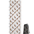 thumbnail image 1 of 74x26 Inch Yoga Towel, Sweat Absorbent Non-Slip Mat for Hot Yoga, Pilates & Fitness,Dachshund Paw Bone White Pattern, 1 of 5