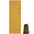 thumbnail image 1 of 74x26 Inch Yoga Towel, Sweat Absorbent Non-Slip Mat for Hot Yoga, Pilates & Fitness,French Fries Fry Box Bright Yellow Tiny Grid Pattern, 1 of 5
