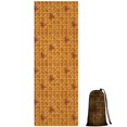 thumbnail image 1 of 74x26 Inch Yoga Towel, Sweat Absorbent Non-Slip Mat for Hot Yoga, Pilates & Fitness,Honey Grid Waffle with Berry Balls Yellow Repeat Pattern, 1 of 5