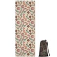 thumbnail image 1 of 74x26 Inch Yoga Towel, Sweat Absorbent Non-Slip Mat for Hot Yoga, Pilates & Fitness,Vintage Sketch Candy Chocolate Cream Neutral Print, 1 of 5
