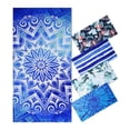 thumbnail image 1 of 74x36 Inches Oversized Microfiber Beach Towel for Adults Men Women, Extra Large Xl Big Giant Quick Fast Dry Travel Pool Stuff Blue Mandala Boho Bohemian, 1 of 5