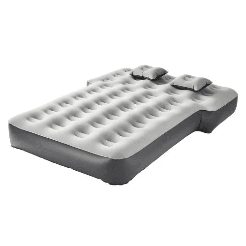 74x54.3x9.3 Inch Velour Inflatable Car Air Mattress with Built-in Pump Gray