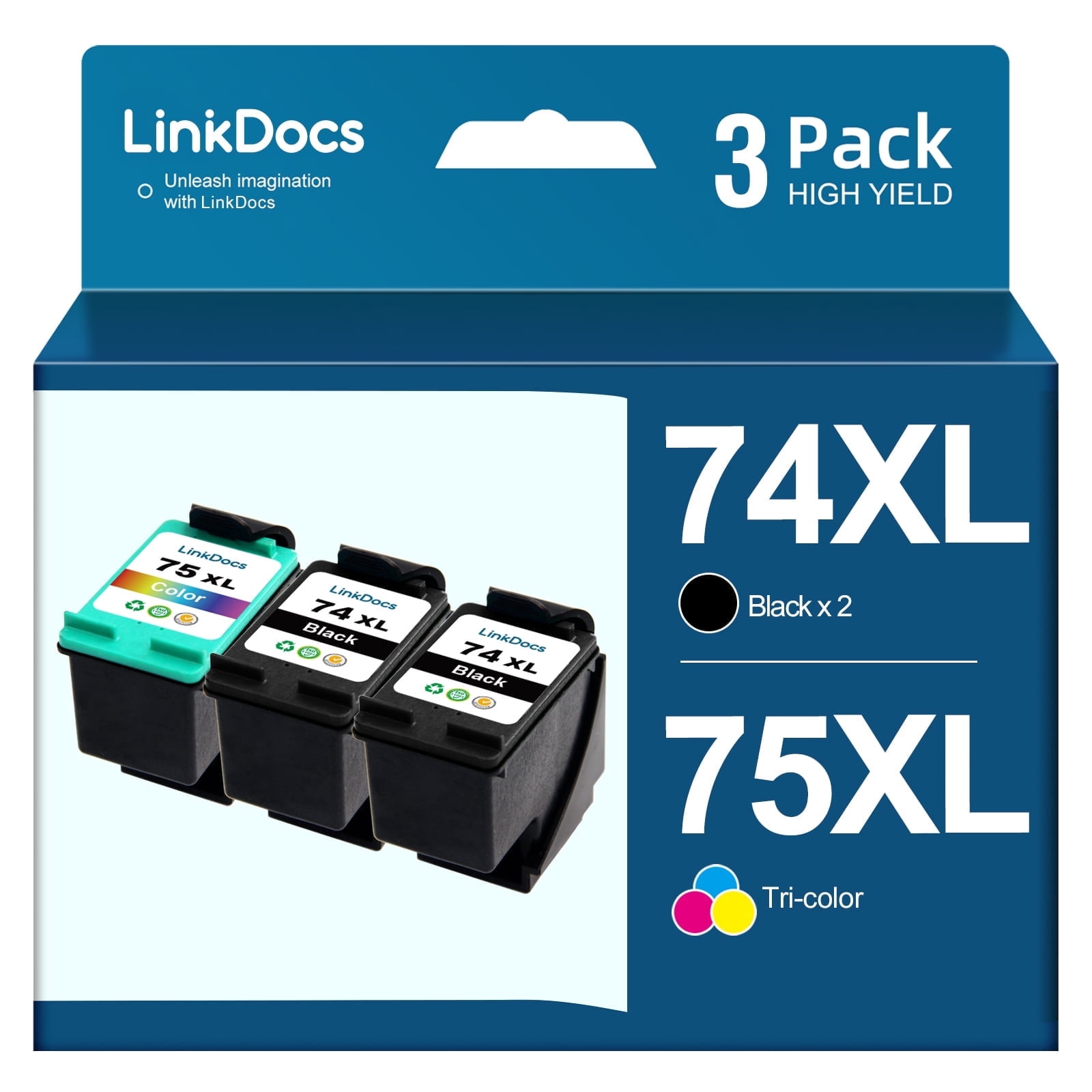74xl 75xl Ink Cartridge Replacement for 74 74xl 75 75XL Ink Cartridge ...
