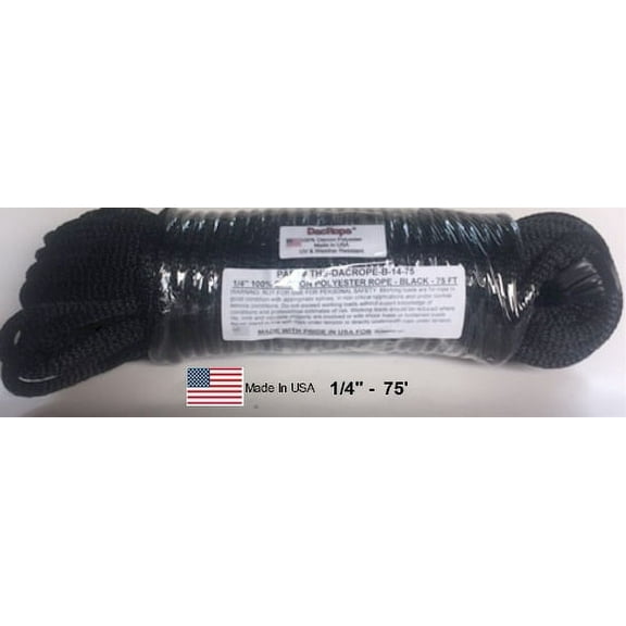 75' - 1/4" Ham Radio Antenna Support Rope - First Quality Polester Rope for, DIPOLE, Long Wire and other Antennas