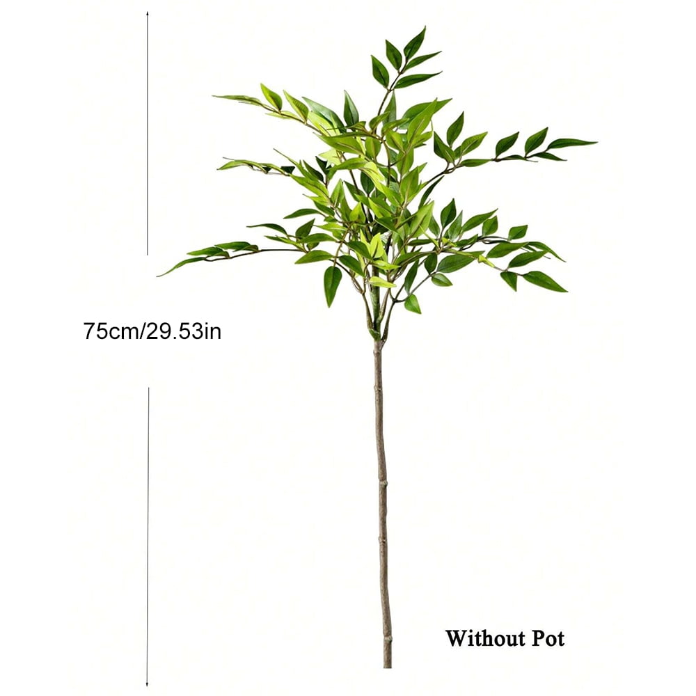 75-140cm Artificial Plants Nandina Tree Green Tall Plants Fake Leaves ...